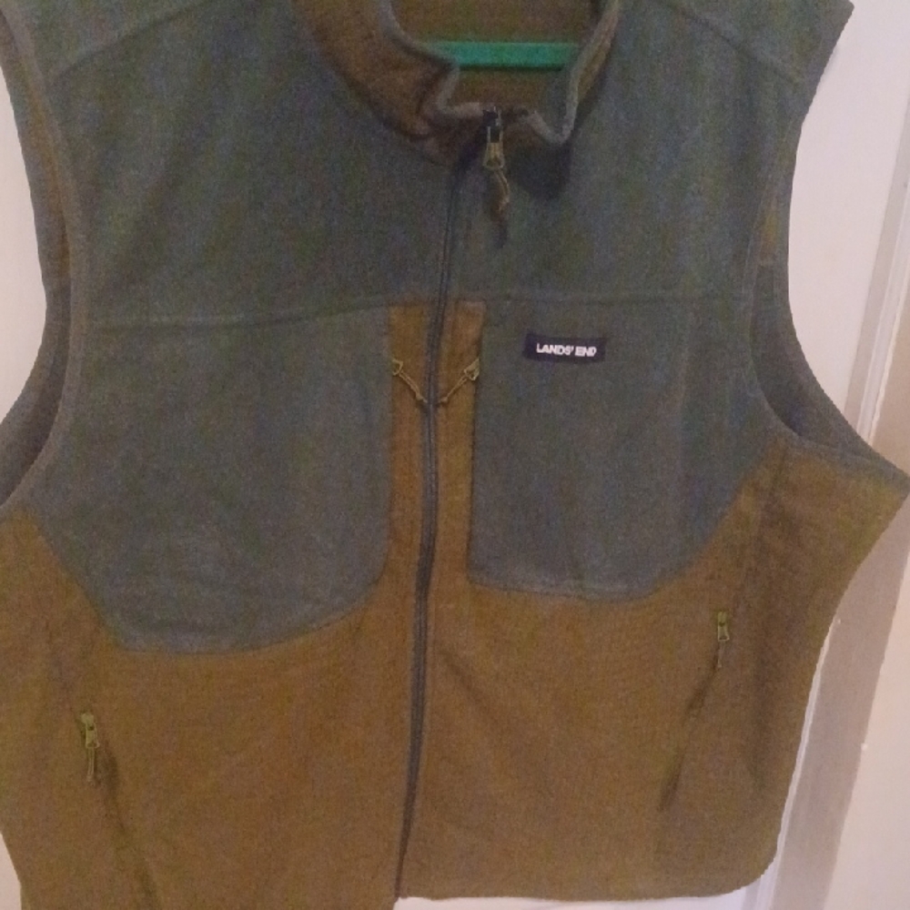 Lands' End Green and Brown Vest